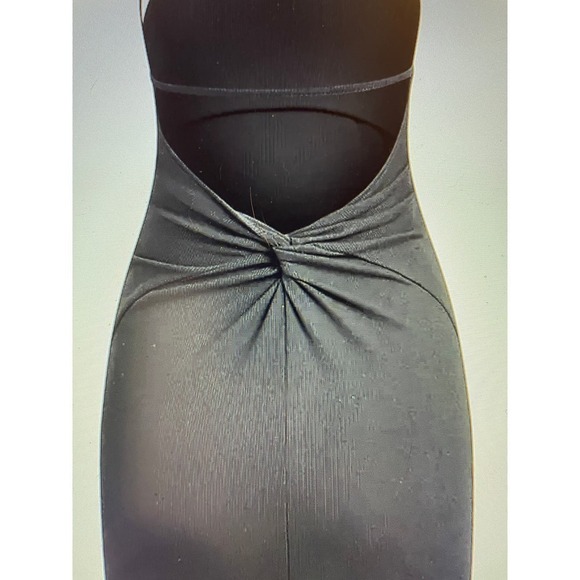 Midi Dress Asymmetrical Bodycon Strap Backless Ruch detail Size Small or 4 - Picture 7 of 8